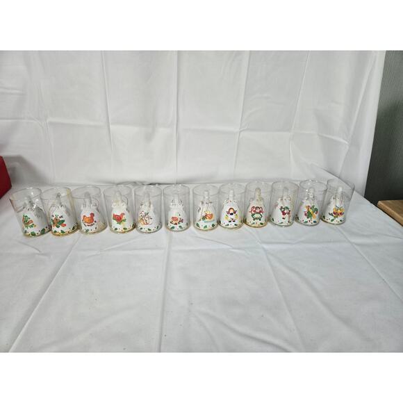 JC Penney The 12 days of Christmas Bells Tree Ornaments in Box Bisque Porcelain - Picture 2 of 6